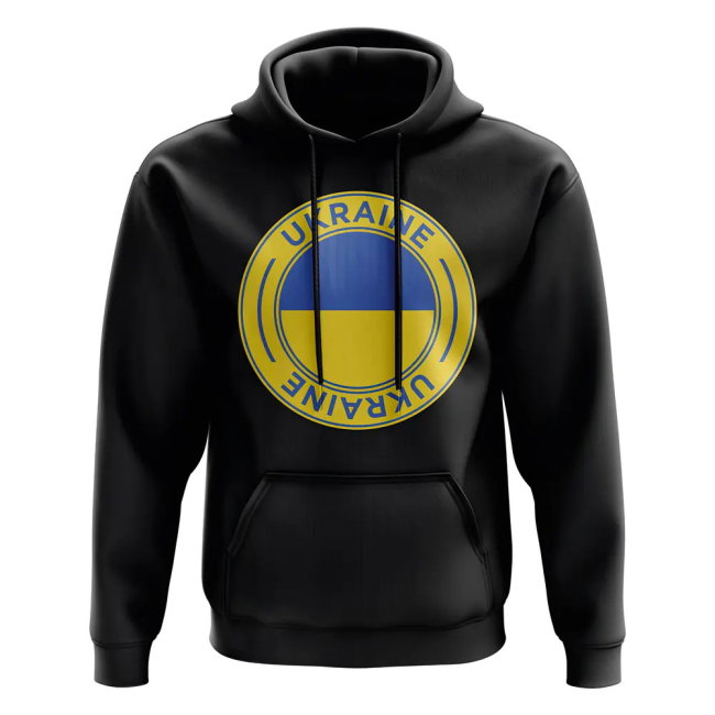 Ukraine Football Badge Hoodie (Black)