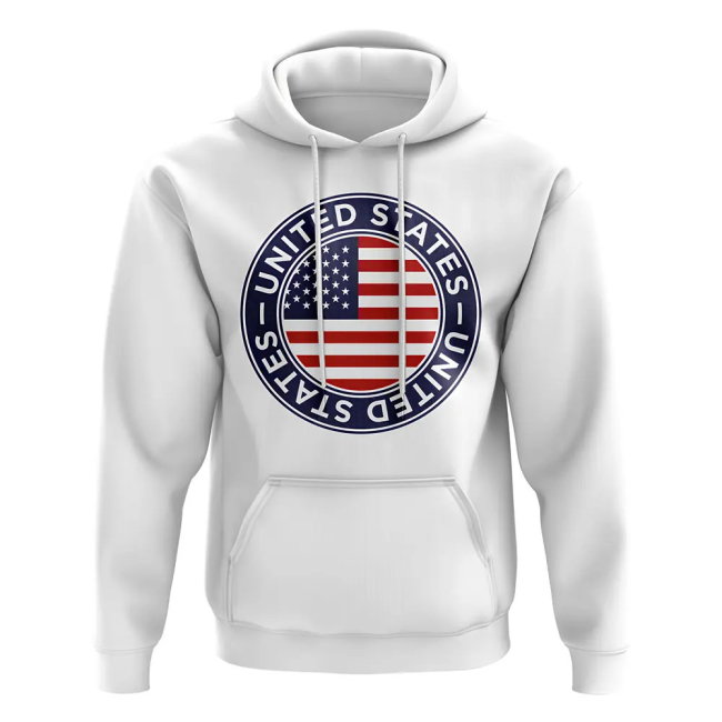 Usa Football Badge Hoodie (White)
