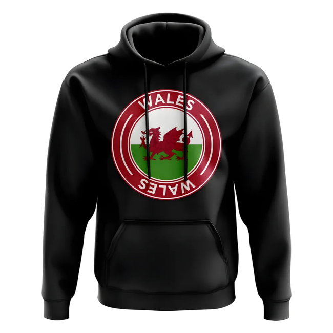 Wales Football Badge Hoodie (Black)