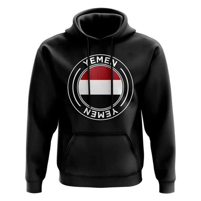 Yemen Football Badge Hoodie (Black)