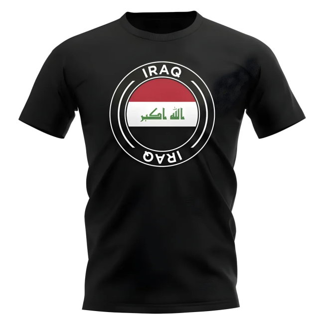 Iraq Football Badge T-Shirt (Black)