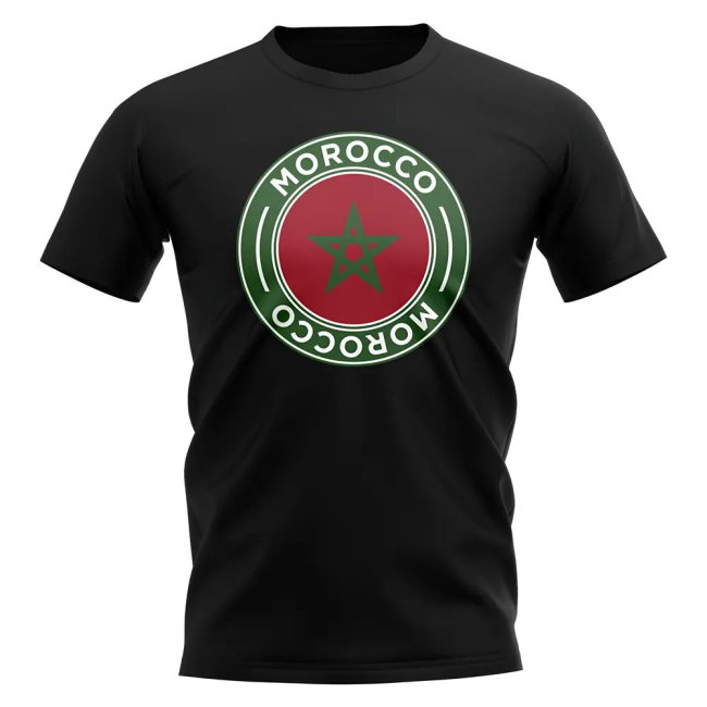 Morocco Football Badge T-Shirt (Black)