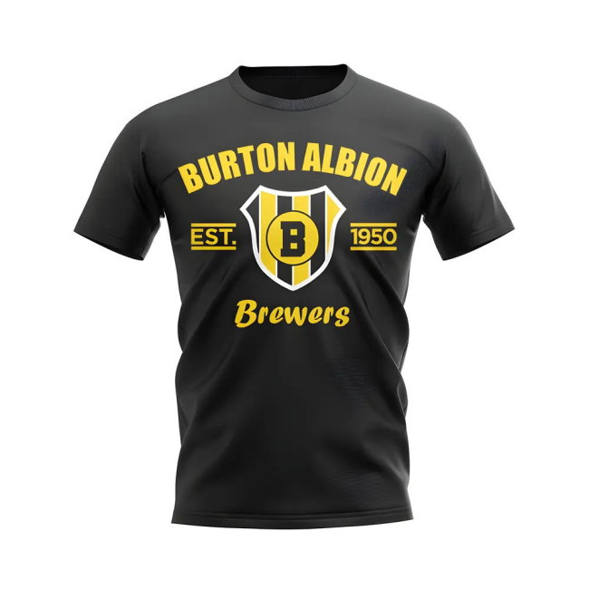 Burton Albion Established Football T-Shirt (Black)
