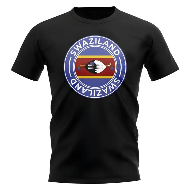 Swaziland Football Badge T-Shirt (Black)