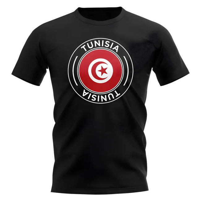 Tunisia Football Badge T-Shirt (Black)