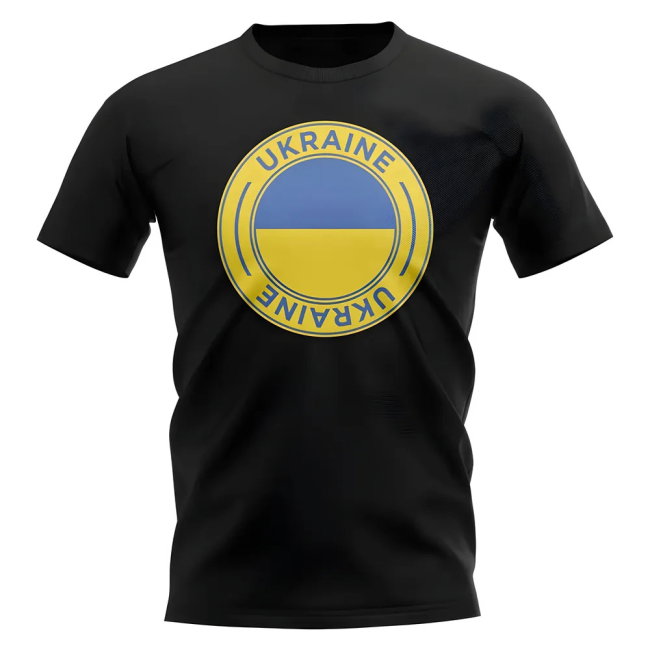 Ukraine Football Badge T-Shirt (Black)