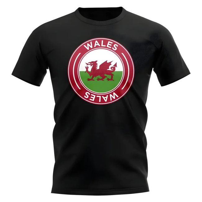 Wales Football Badge T-Shirt (Black)