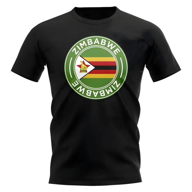 Zimbabwe Football Badge T-Shirt (Black)
