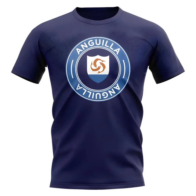 Anguilla Football Badge T-Shirt (Navy)