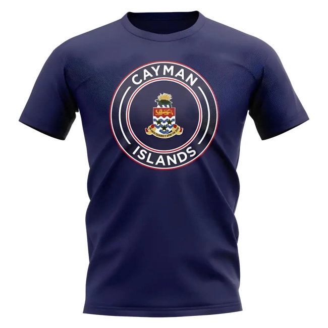 Cayman Islands Football Badge T-Shirt (Navy)