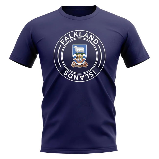 Falkland Islands Football Badge T-Shirt (Navy)