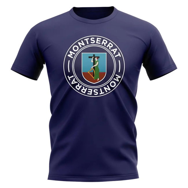 Montserrat Football Badge T-Shirt (Navy)