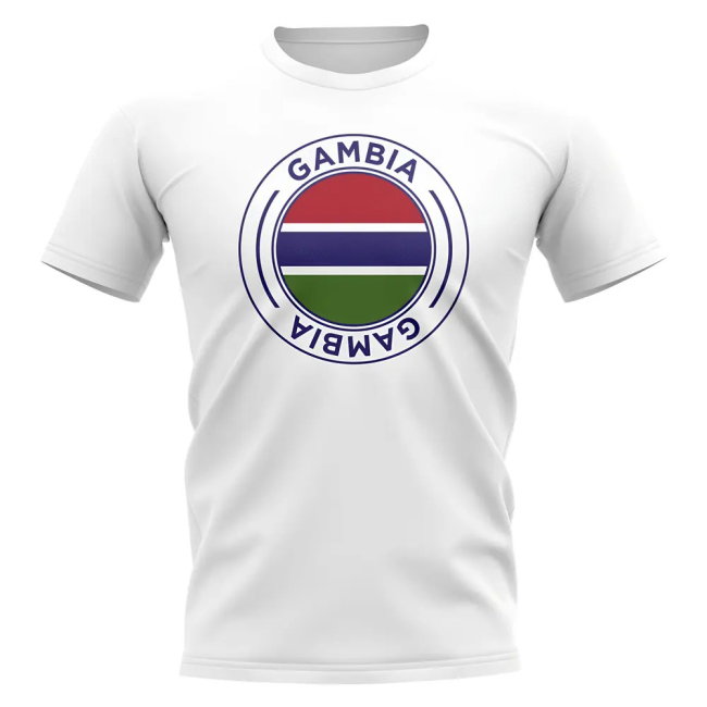Gambia Football Badge T-Shirt (White)