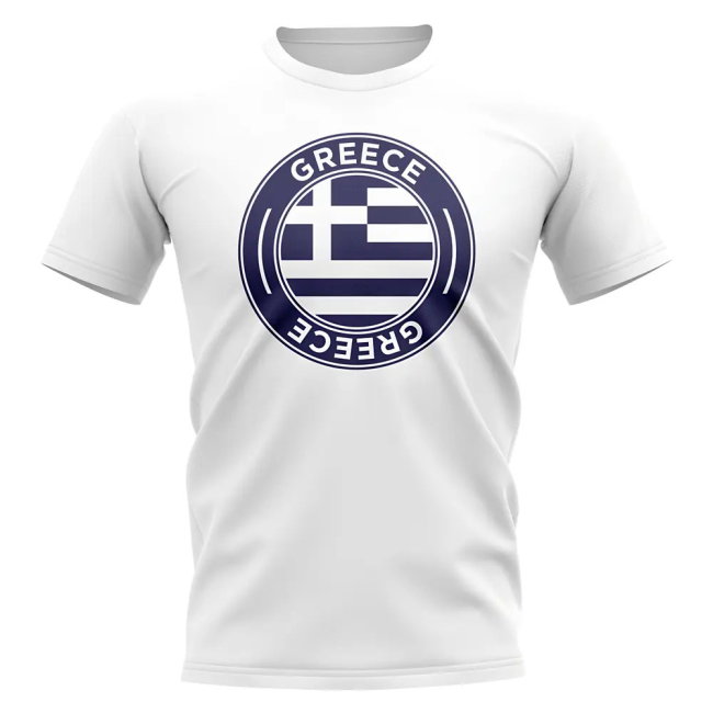Greece Football Badge T-Shirt (White)