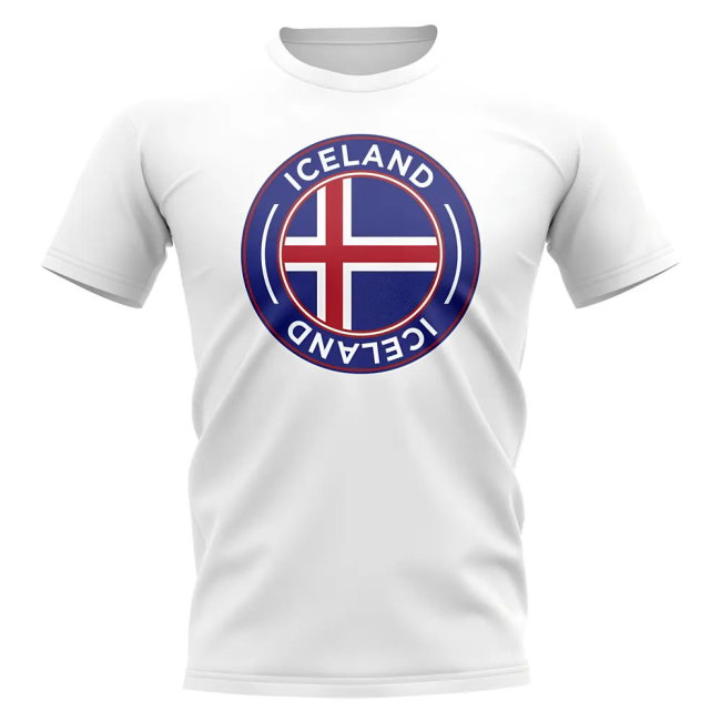 Iceland Football Badge T-Shirt (White)