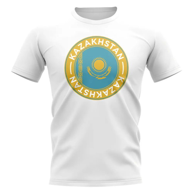 Kazakhstan Football Badge T-Shirt (White)