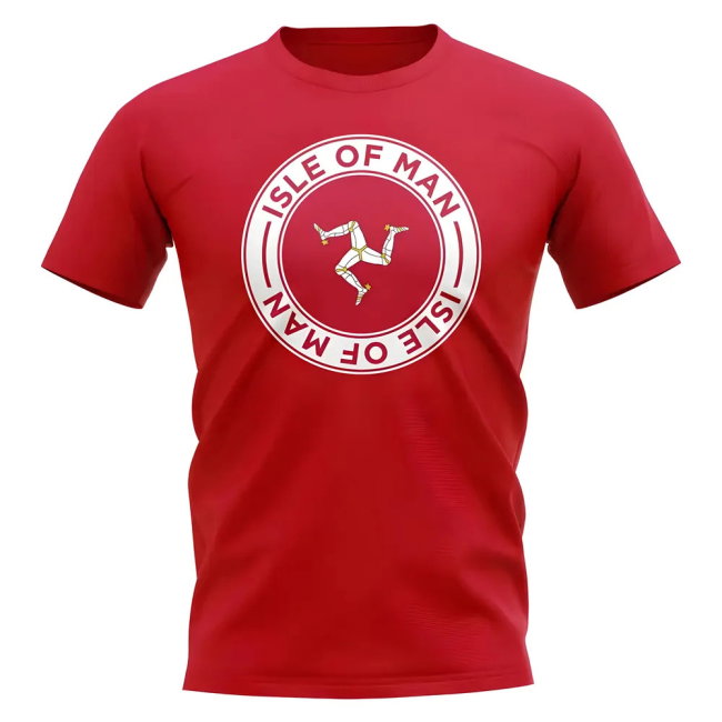 Isle of Man Football Badge T-Shirt (Red)