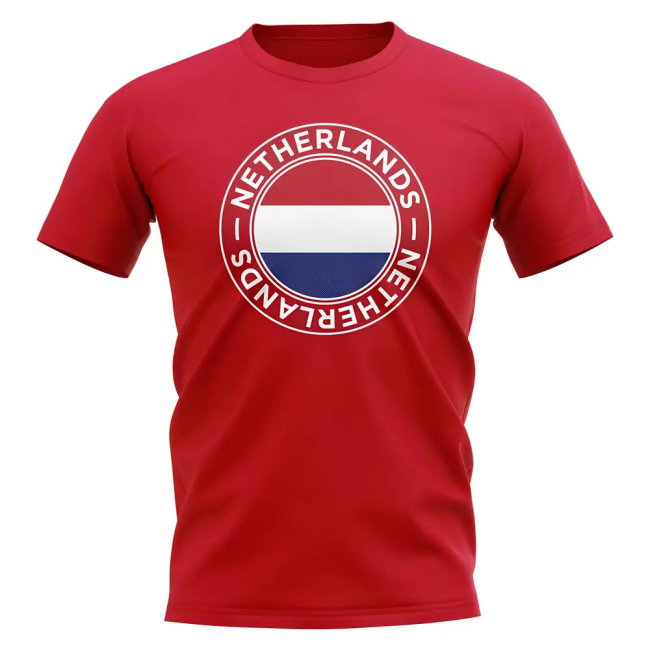 Netherlands Football Badge T-Shirt (Red)