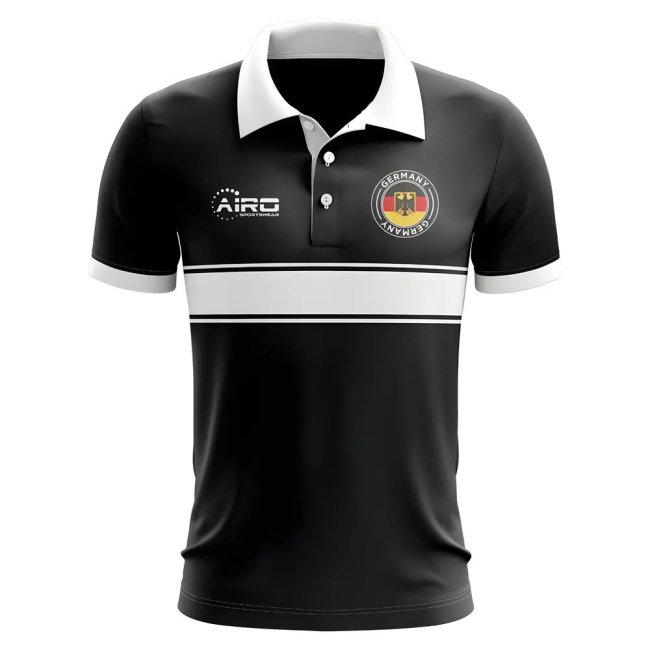 Germany Concept Stripe Polo Shirt (Black) - Kids