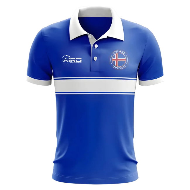 Iceland Concept Stripe Polo Shirt (Blue)