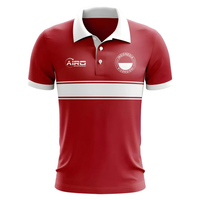 Indonesia Concept Stripe Polo Shirt (Red) - Kids