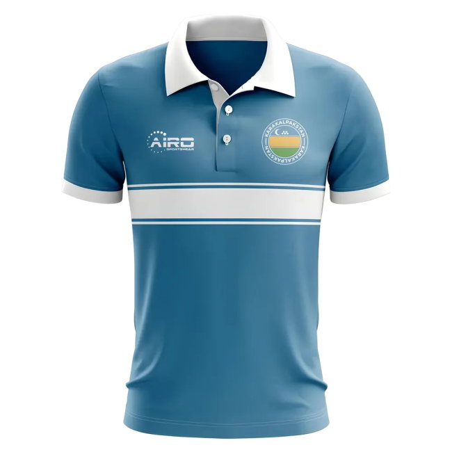 Karakalpakstan Concept Stripe Polo Shirt (Sky)