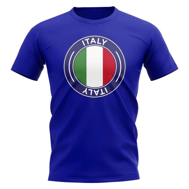 Italy Football Badge T-Shirt (Royal)