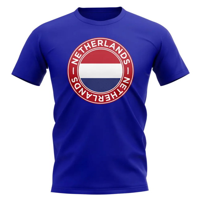 Netherlands Football Badge T-Shirt (Royal)