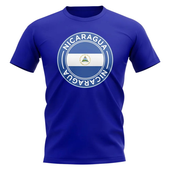 Nicaragua Football Badge T-Shirt (Royal)