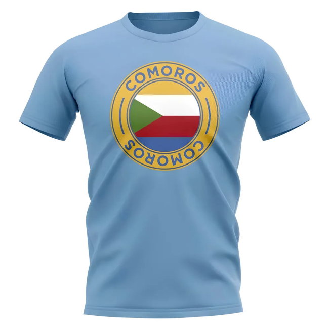 Comoros Football Badge T-Shirt (Sky)