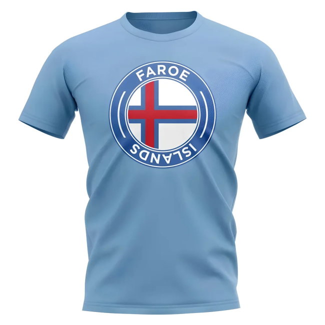 Faroe Islands Football Badge T-Shirt (Sky)