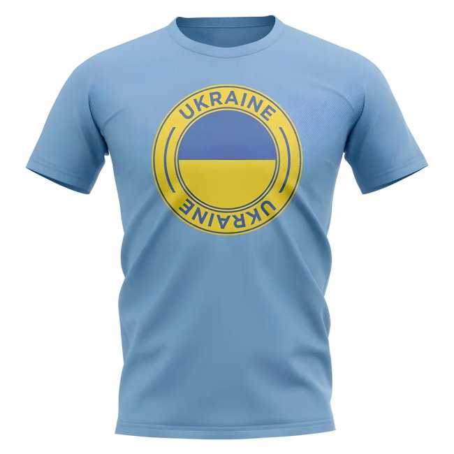 Ukraine Football Badge T-Shirt (Sky)
