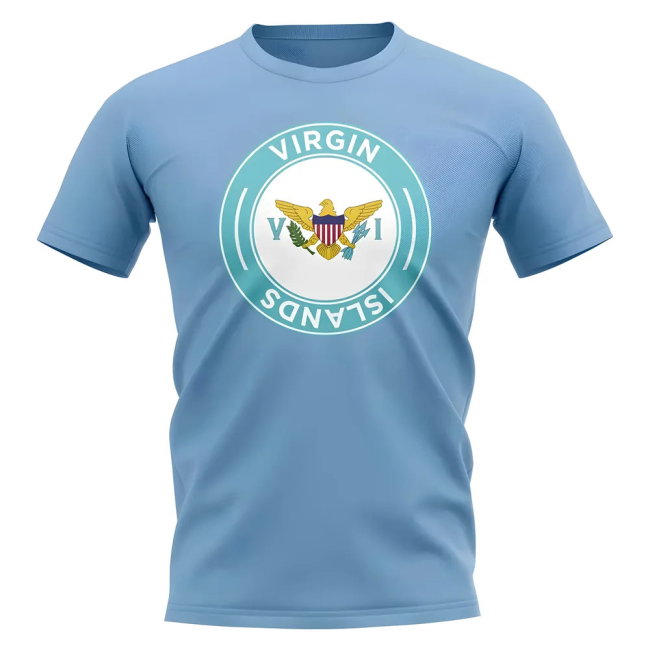 U.S Virgin Islands Football Badge T-Shirt (Sky)