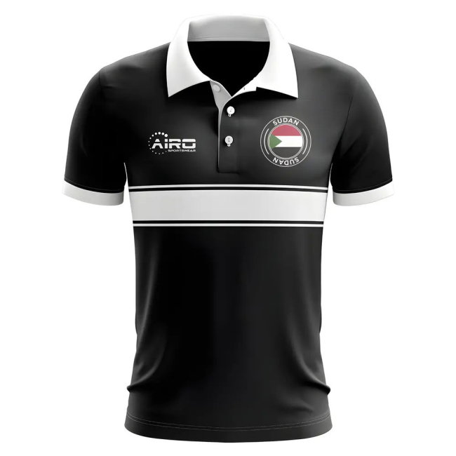 Sudan Concept Stripe Polo Shirt (Black)