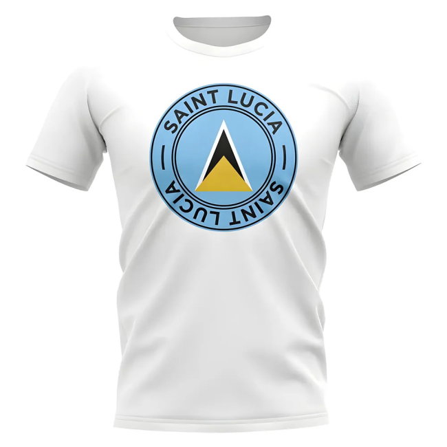 Saint Lucia Football Badge T-Shirt (White)
