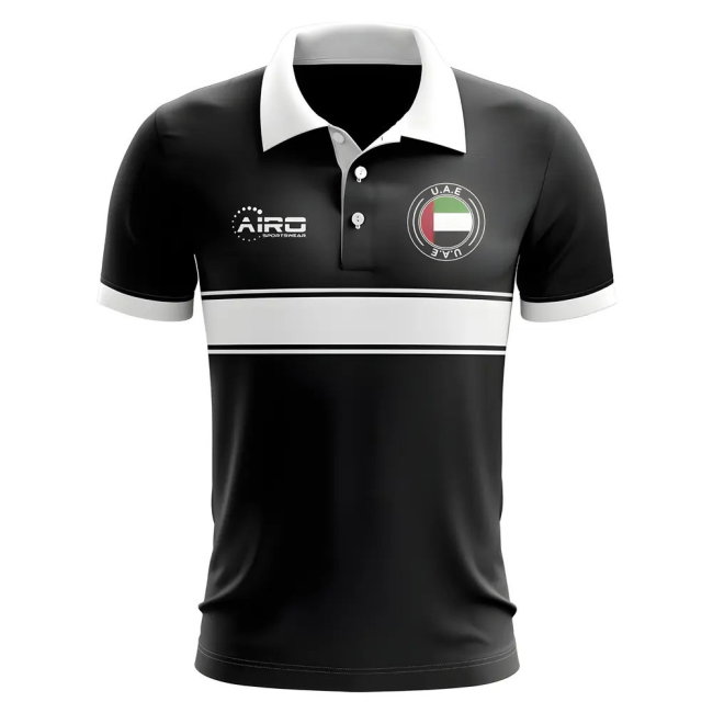 UAE Concept Stripe Polo Shirt (Black)