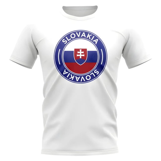Slovakia Football Badge T-Shirt (White)