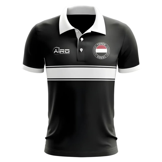 Yemen Concept Stripe Polo Shirt (Black)