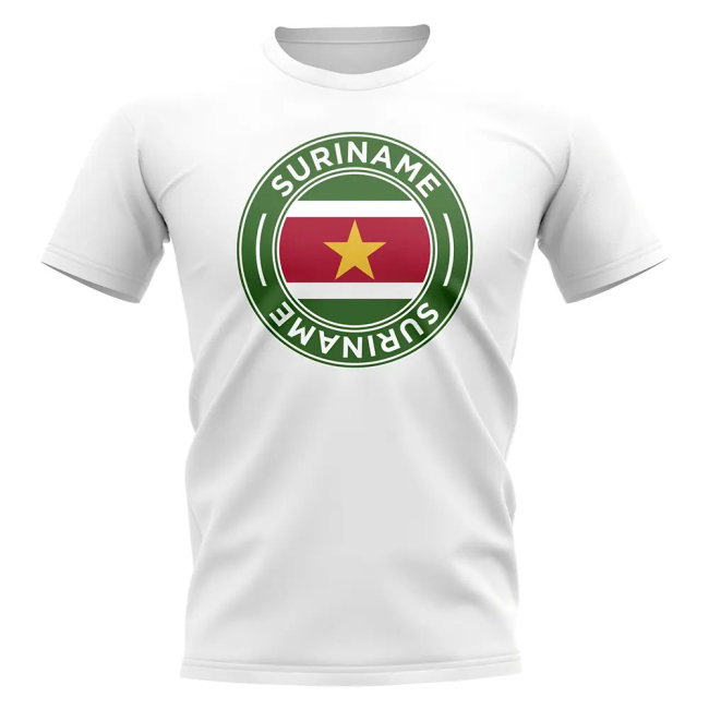 Suriname Football Badge T-Shirt (White)