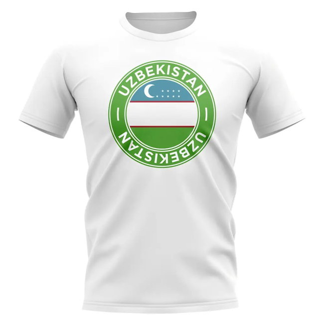 Uzbekistan Football Badge T-Shirt (White)