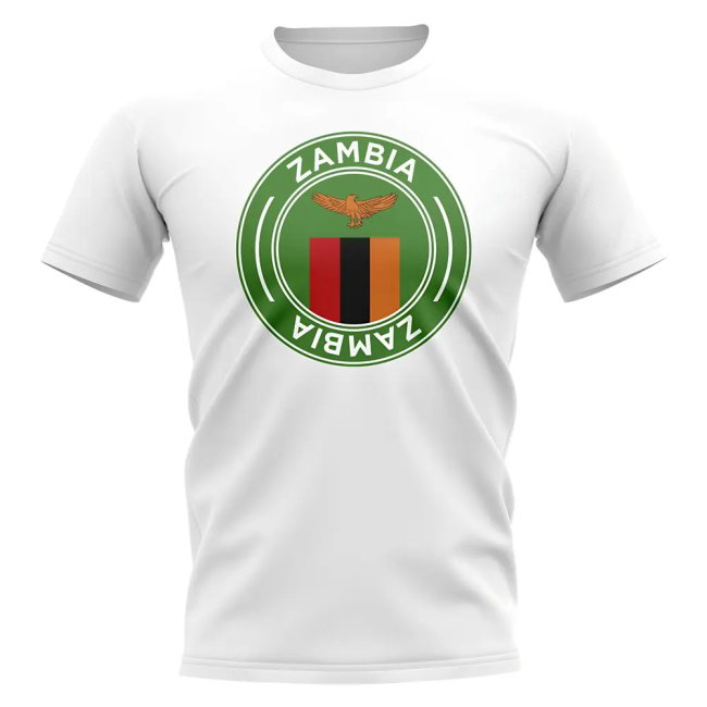 Zambia Football Badge T-Shirt (White)