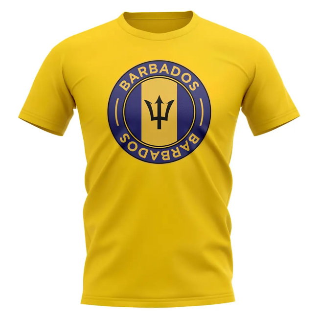 Barbados Football Badge T-Shirt (Yellow)