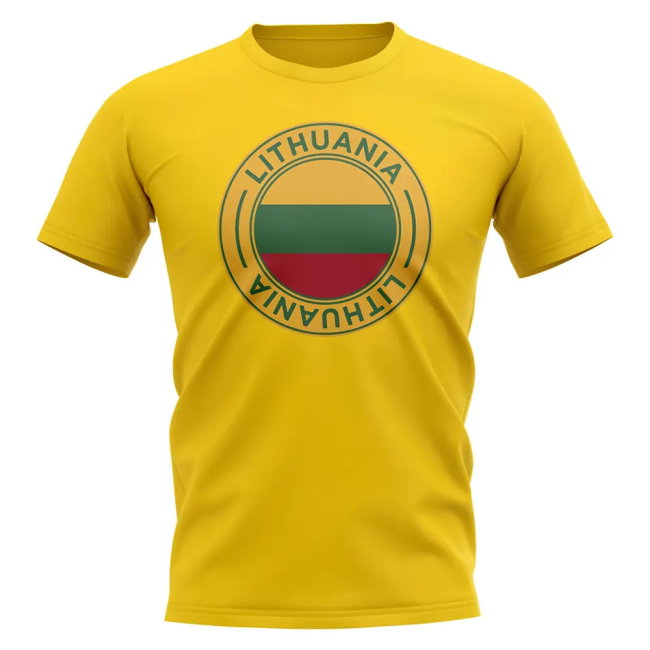 Lithuania Football Badge T-Shirt (Yellow)