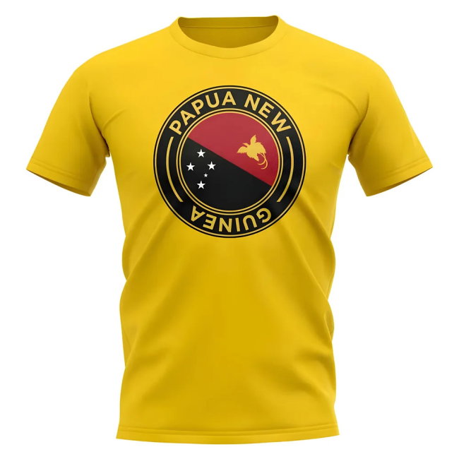 Papa New Guinea Football Badge T-Shirt (Yellow)