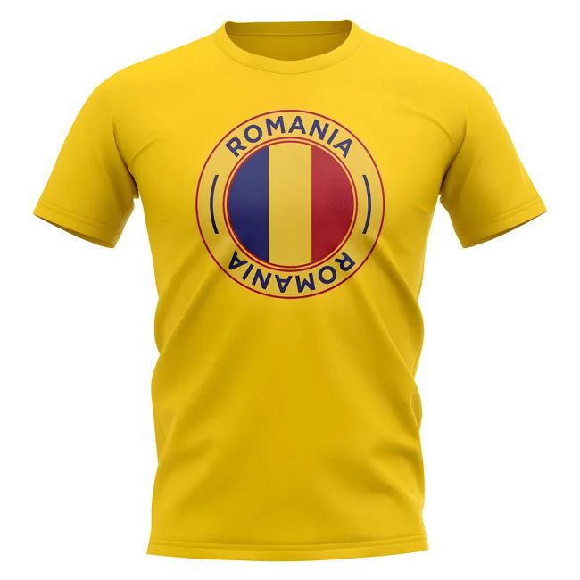 Romania Football Badge T-Shirt (Yellow)