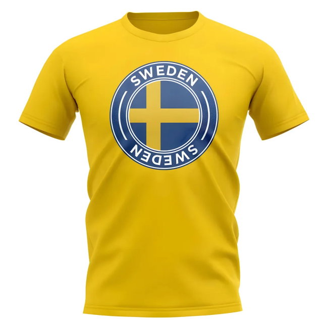 Sweden Football Badge T-Shirt (Yellow)