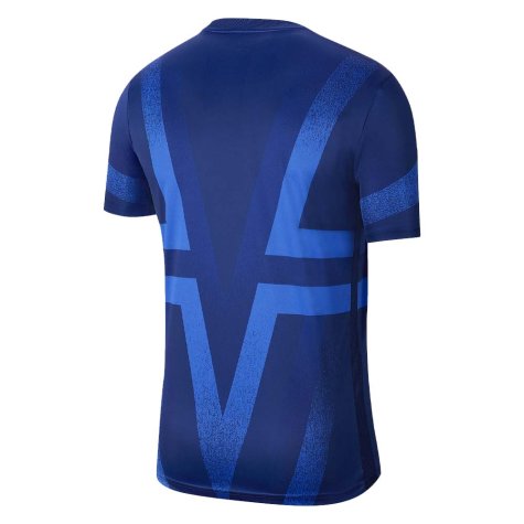 2019-2020 PSG Nike Pre-Match Training Shirt (Blue) (RONALDINHO 10)
