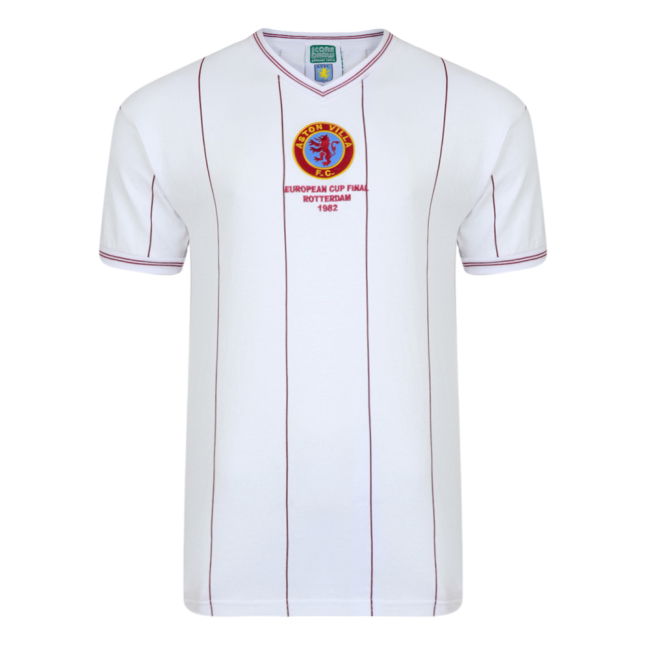 Score Draw Aston Villa 1982 Euro Final Retro Football Shirt (Withe 9)