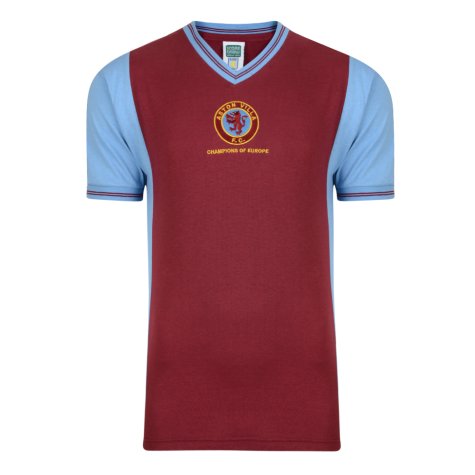 Score Draw Aston Villa 1982 Champions Of Europe Retro Football Shirt (Mortimer 6)