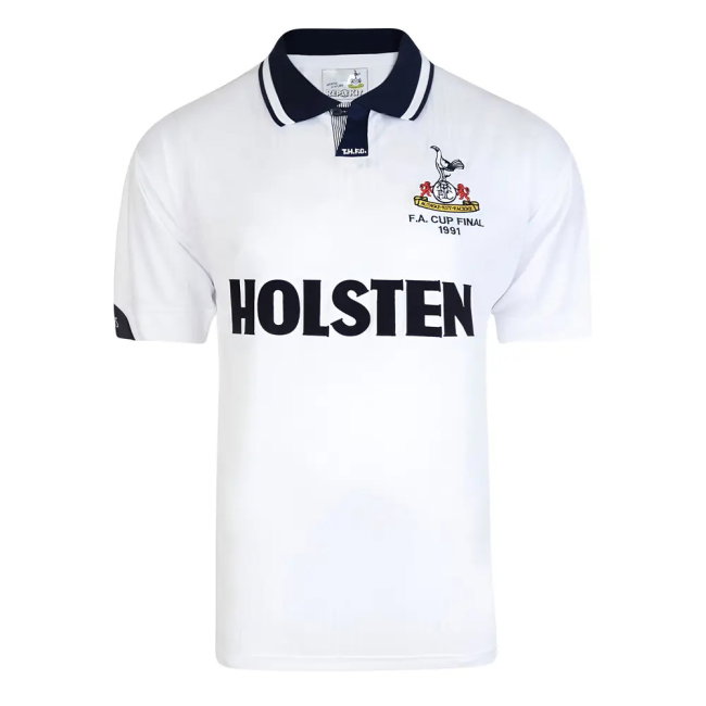 Score Draw Tottenham Hotspur 1991 FA Cup Final Retro Football Shirt (SHERINGHAM 10)